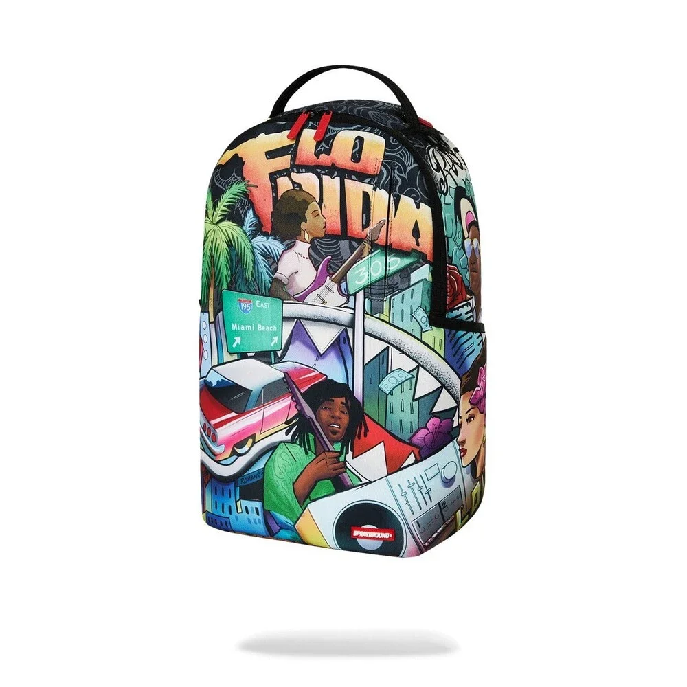 Sprayground Flo Rida Back Tattoo Backpack Unisex Multi Graphic Top Handle SPR382
